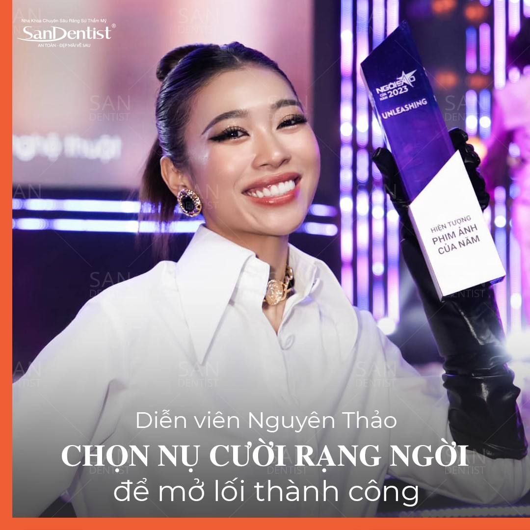 Diễn viên Nguyên Thảo với dáng răng celeb thu hút