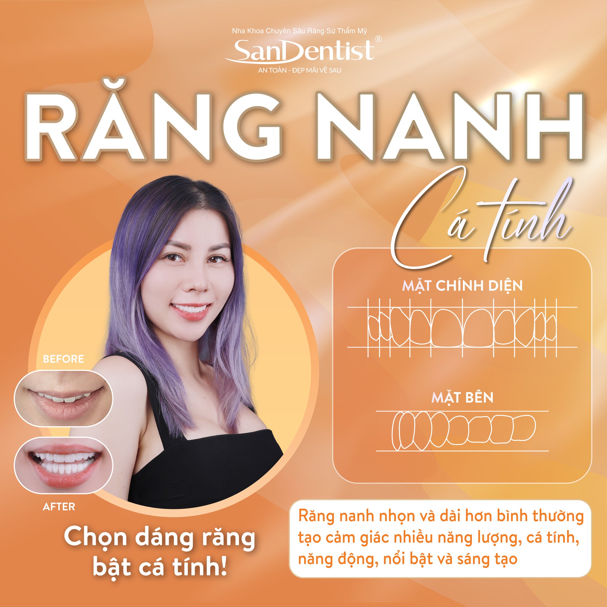 Mẫu răng nanh cá tính