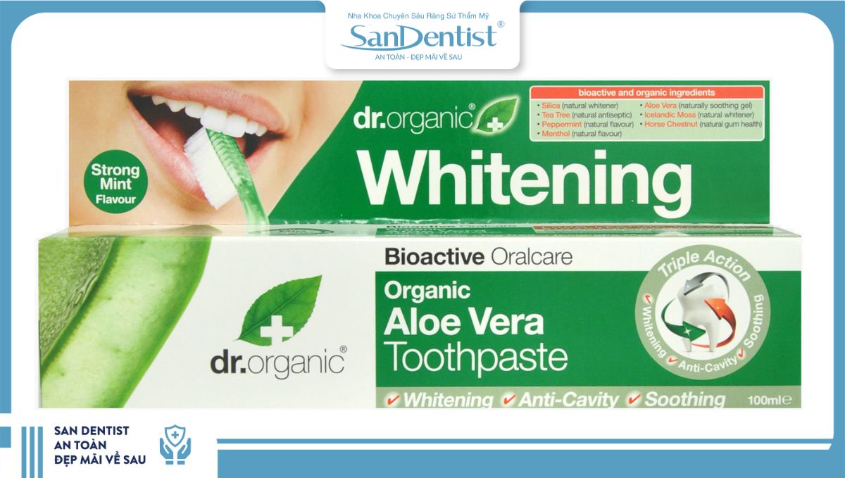 Kem đánh răng Dr. Organic Aloe Vera