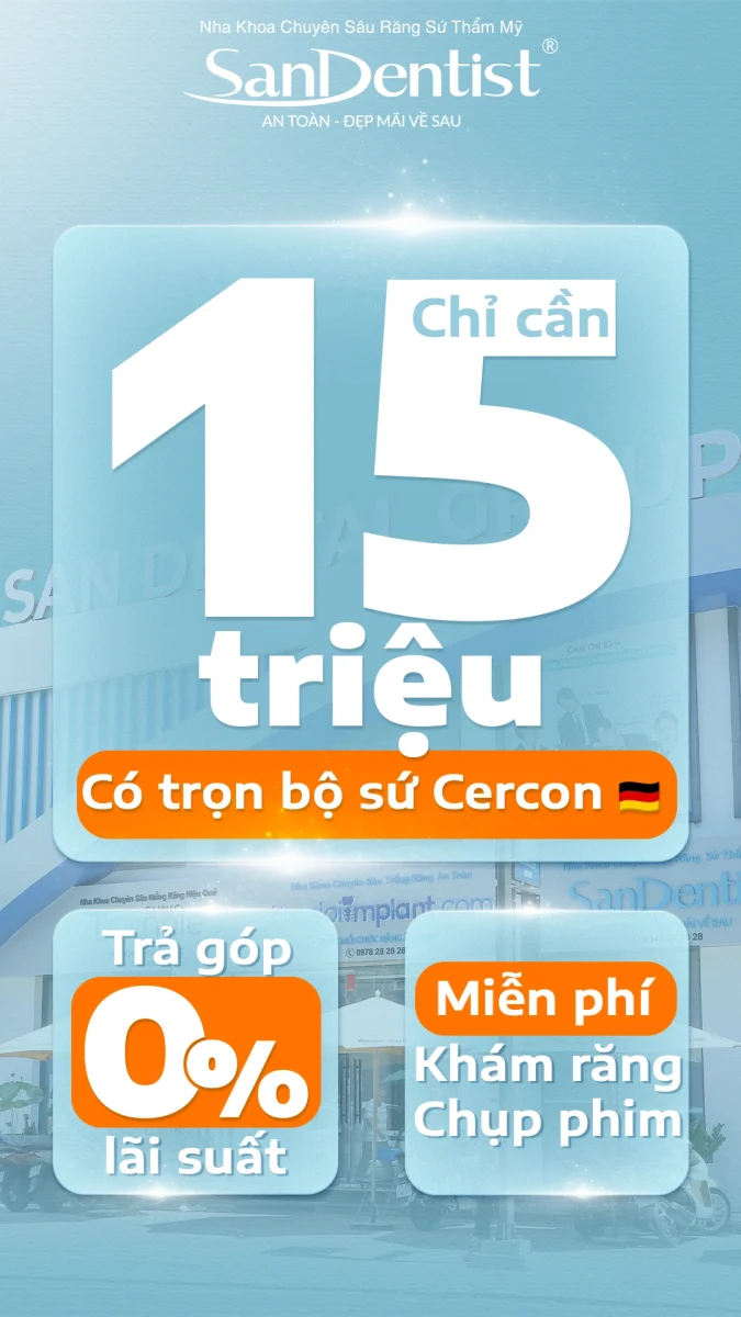 Chỉ từ 15 triệu có trọn bộ sứ Cercon