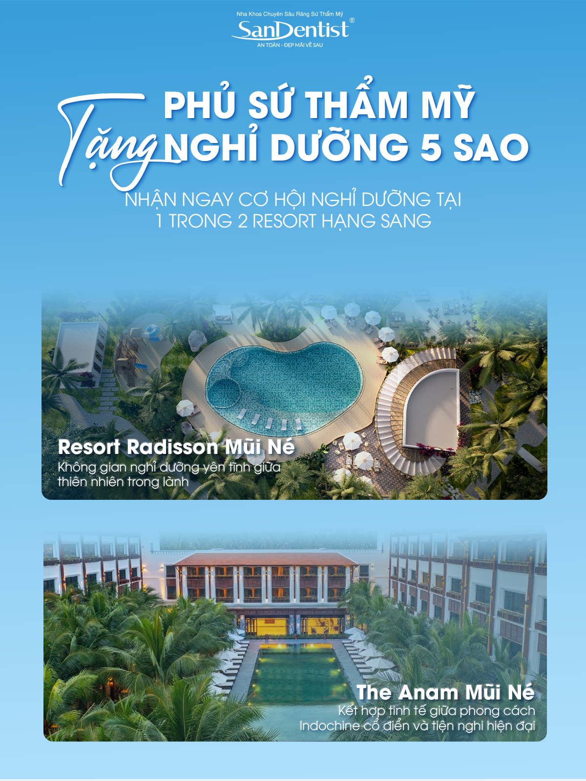 Phủ sứ thẩm mỹ tặng nghỉ dưỡng 5 sao