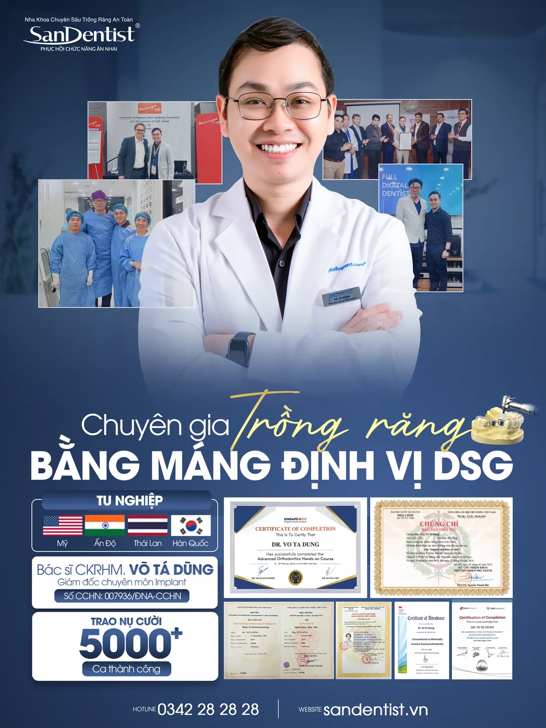 Bác sĩ CK RHM Võ Tá Dũng - chuyên gia trồng răng bằng máng định vị DSG